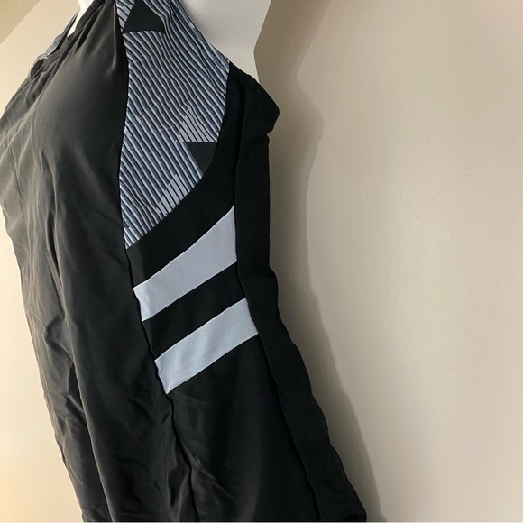 One Piece Swimsuit Size Large Womens Black Gray Stretch - Picture 3 of 12